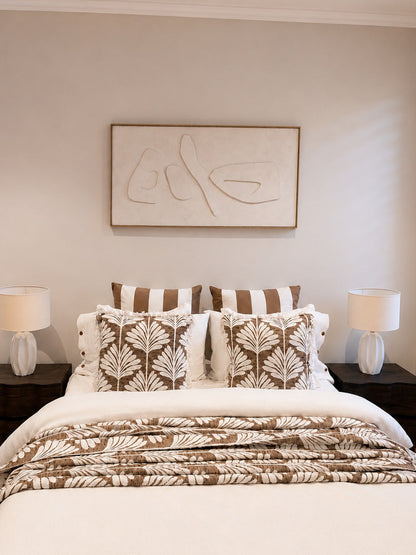 Sculpted Silence Duo Set - 3D Art - Light Natural Frame 120 x 60cm
