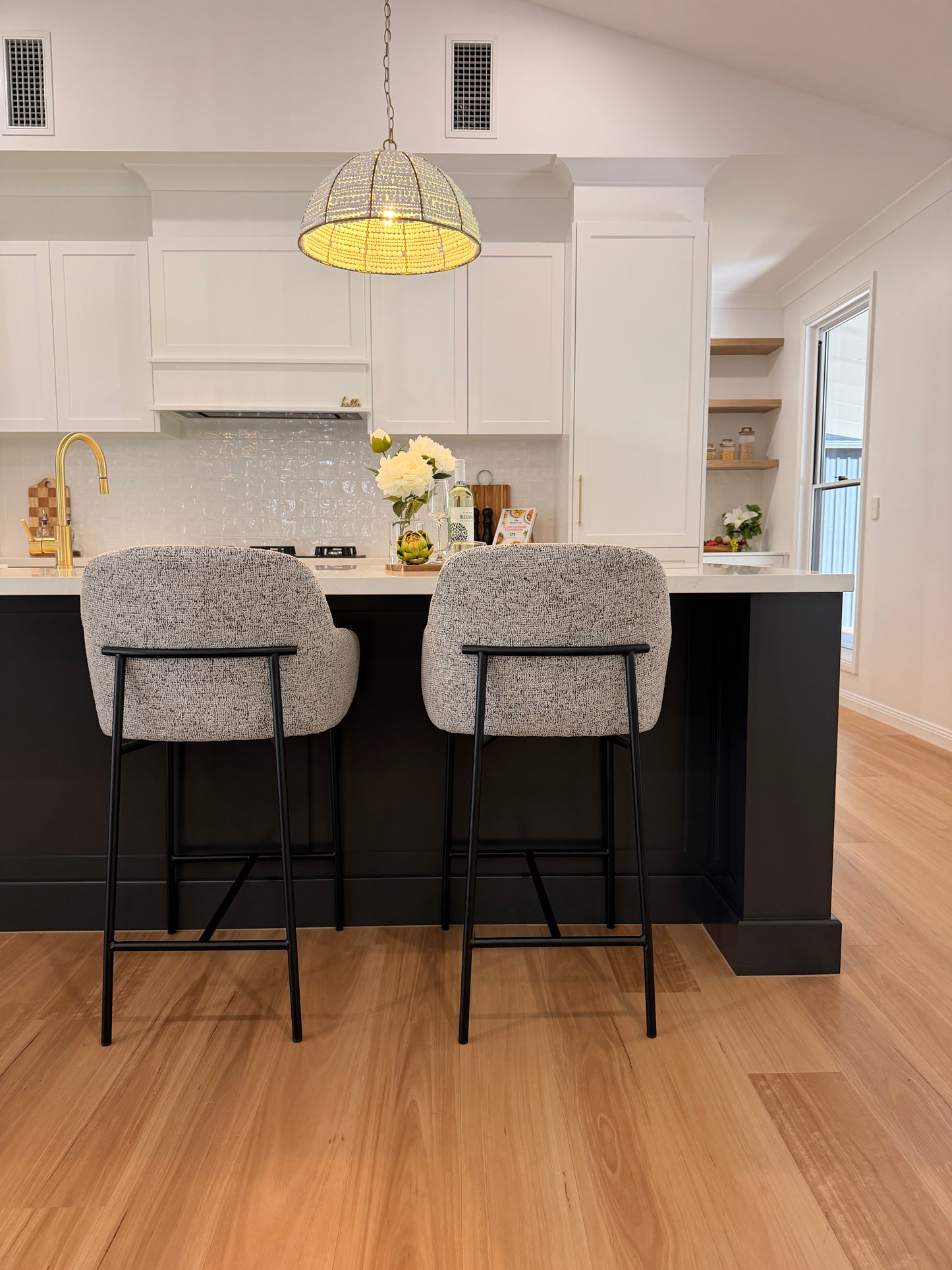 Lauren Kitchen Bar Stool - Matte Black Accent