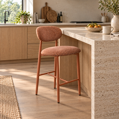 Sienna Terracotta Rust Kitchen Bar Stool - Rust