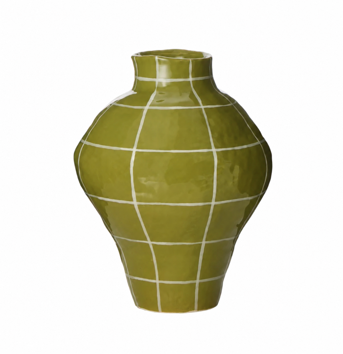 Eden Check Vase Green