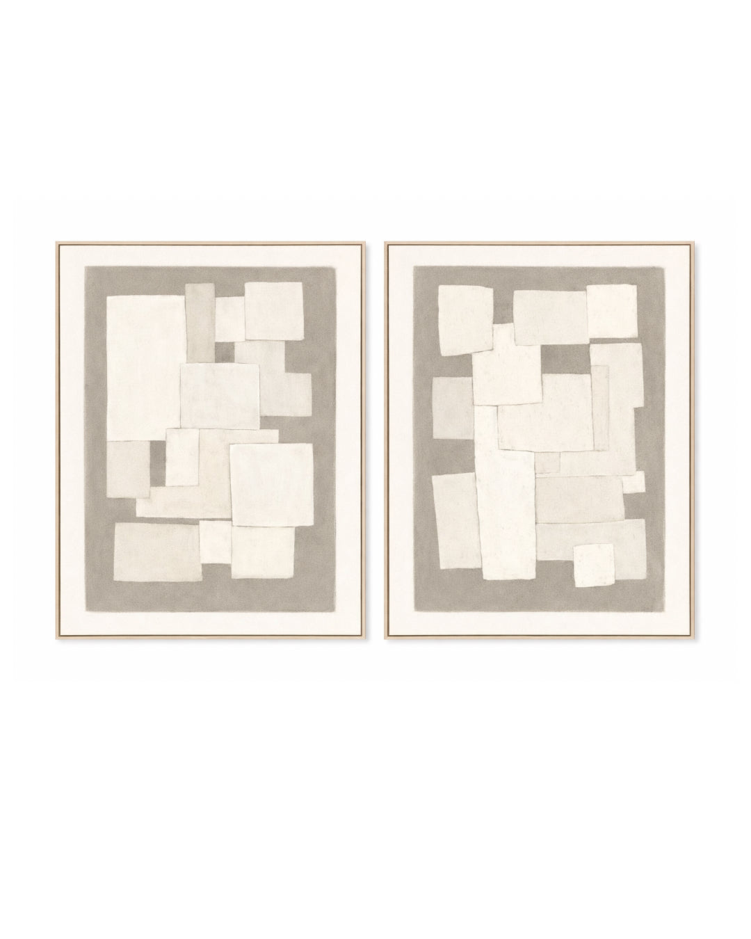 Form & Balance - Duo Set Framed Canvas - Oak frame - 80 x 100cm