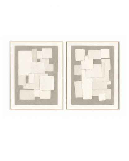 Form & Balance - Duo Set Framed Canvas - Oak frame - 80 x 100cm