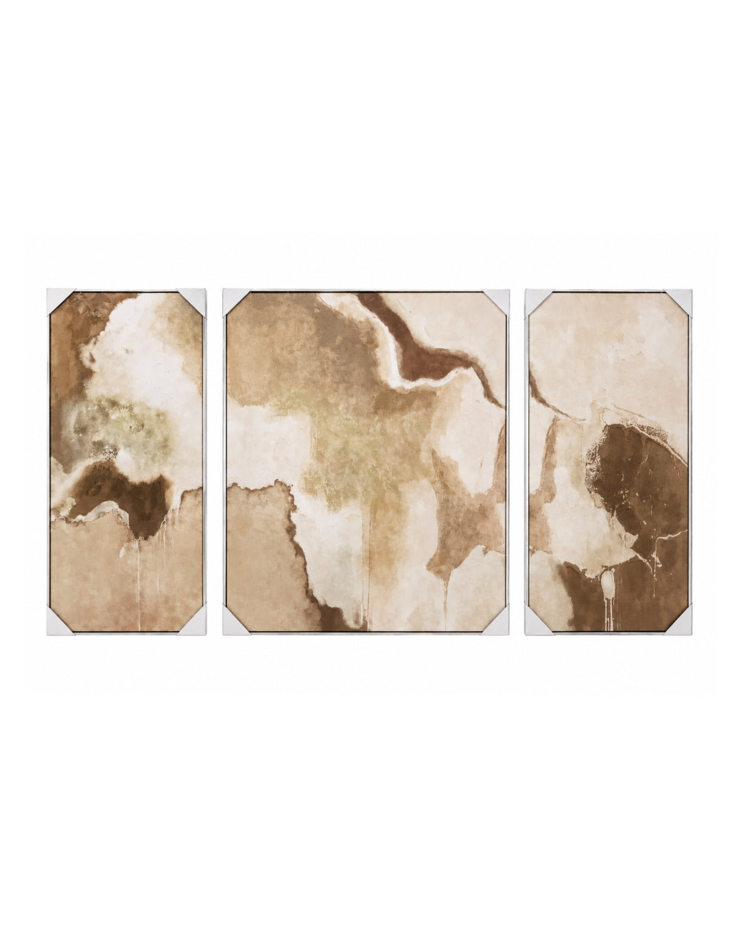 Desert Flow - Trio Set - White Framed Canvas - 150 x 120cm