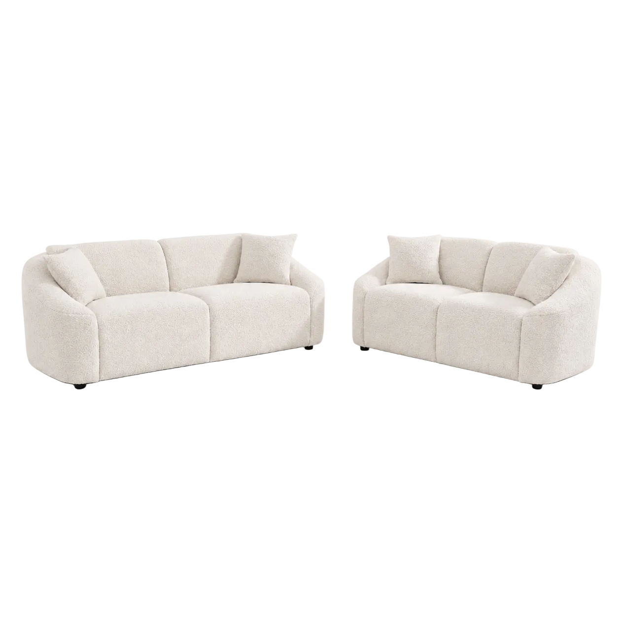 Mandy Boucle - 3 Seat Sofa Lounge - Ivory - 10th June