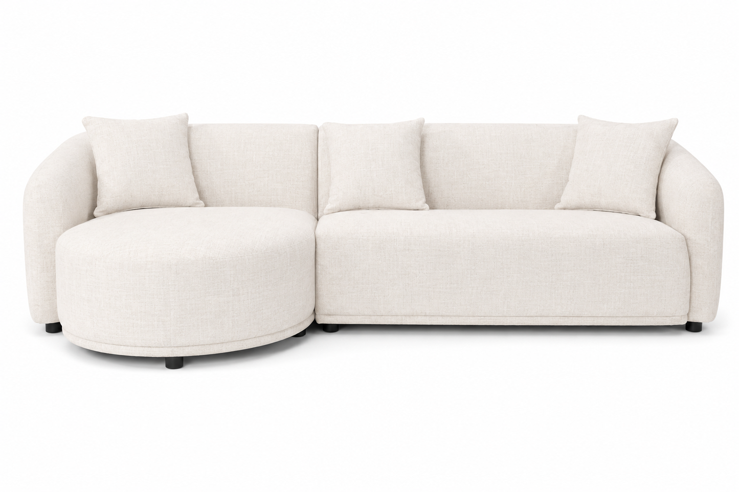 NEW FABRIC - Janson Sofa Lounge with Curved Chase - Left Side