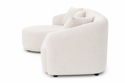 NEW FABRIC - Janson Sofa Lounge with Curved Chase - Left Side