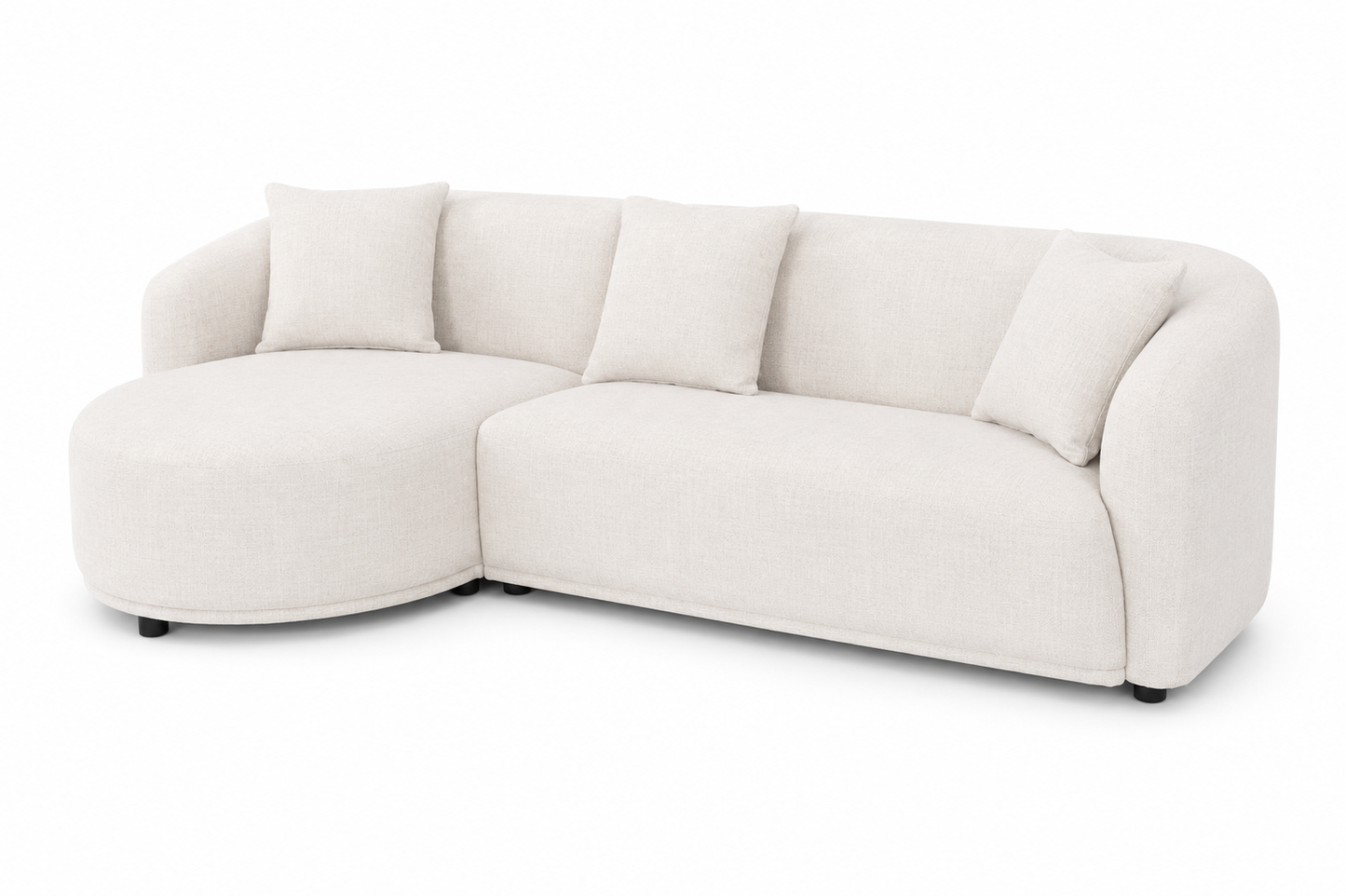 NEW FABRIC - Janson Sofa Lounge with Curved Chase - Left Side