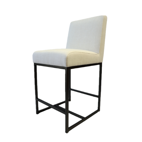Mayes White Linen Kitchen Stool