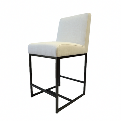Mayes White Linen Kitchen Stool