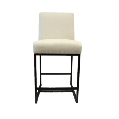 Mayes White Linen Kitchen Stool