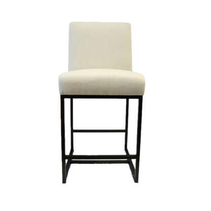 Mayes White Linen Kitchen Stool