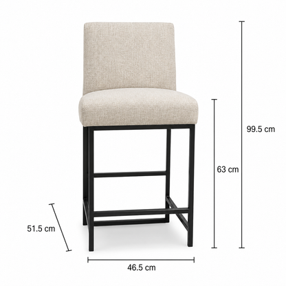 Mayes White Linen Kitchen Stool