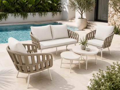 ** Coming Soon End July ** Byron Beige 5 Piece Outdoor Sofa Set