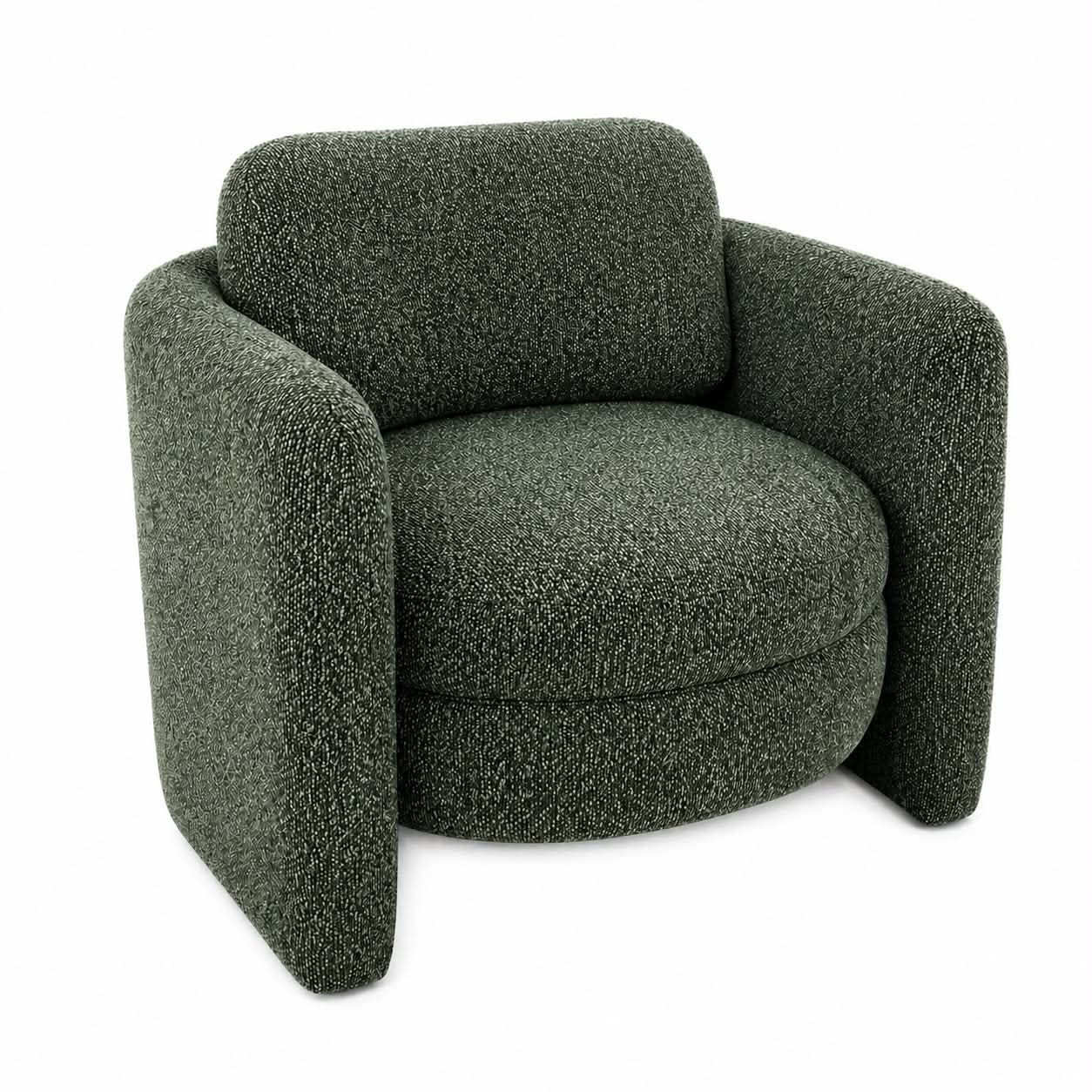 Munson Textured Fabric Accent Chair - OLIVE/GREEN