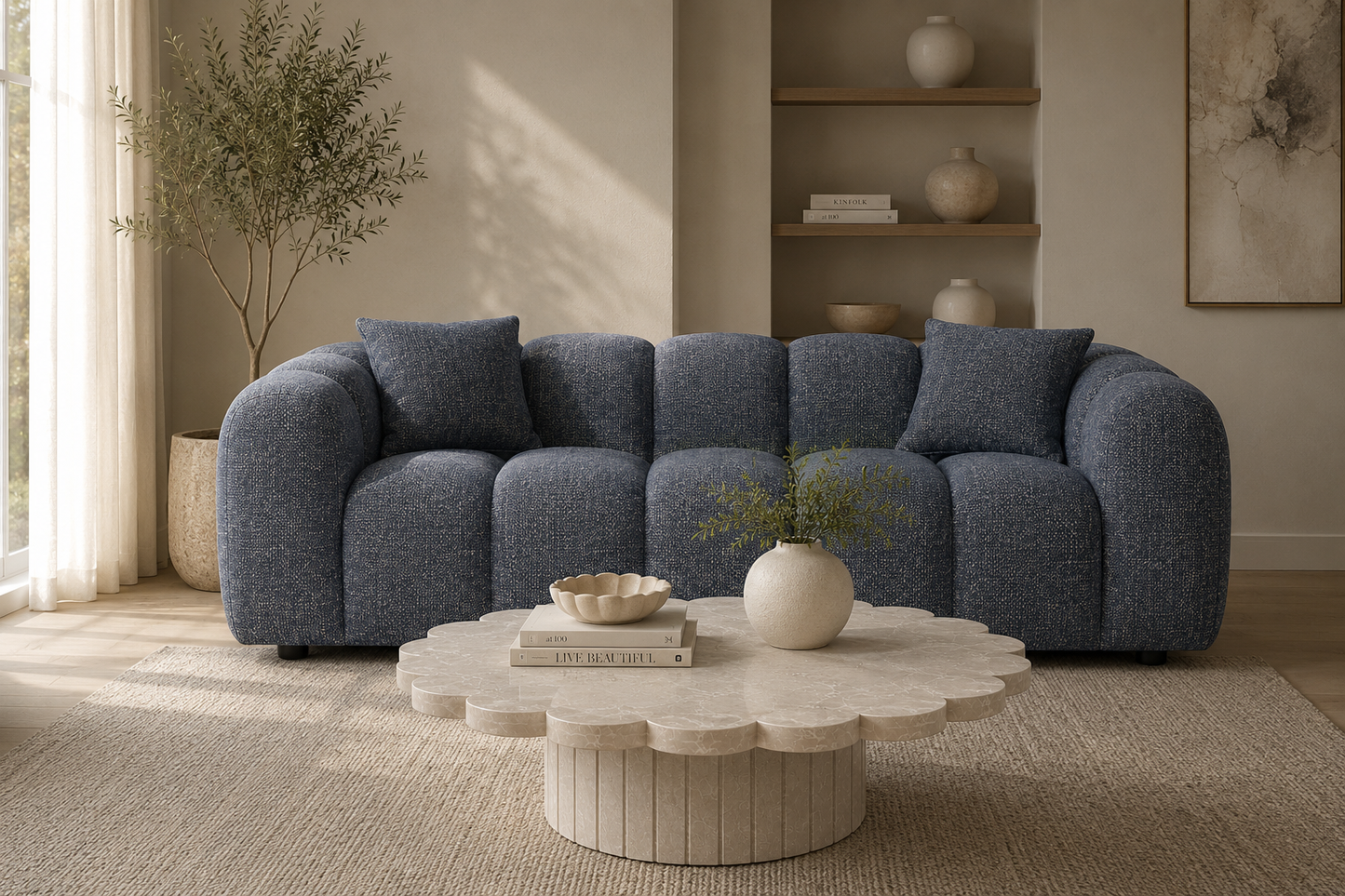 Annabelle 3 seat Sofa Lounge - Denim