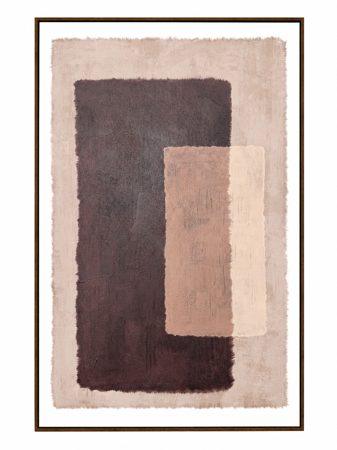 Abode Chocolate- Textured Framed Canvas Wall Art - 80 x 120cm