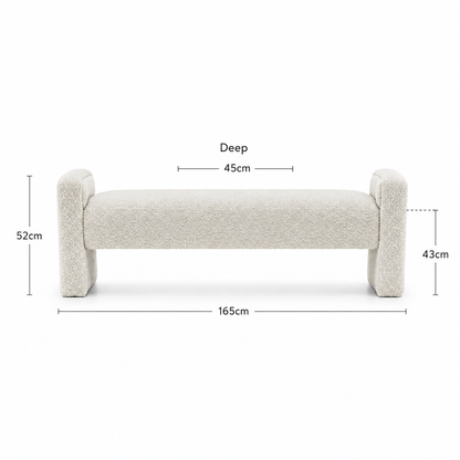 Ivy Boucle Bench Seat - Ottoman - Bed End