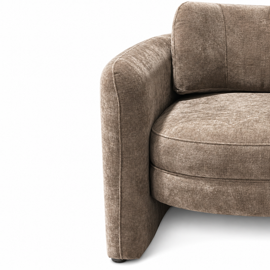 Munson Textured Fabric Accent Chair - TANGO LATTE
