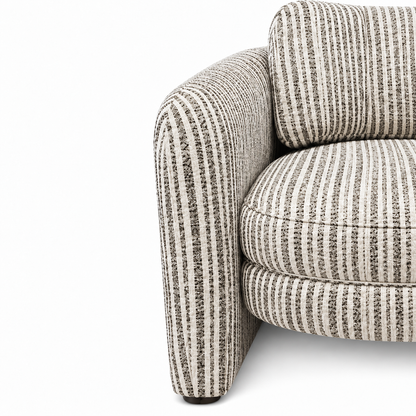 Munson Textured Fabric Accent Chair - Chocolate Stripe