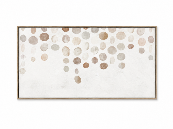 Falling Pebbles - Stretched Canvas with Light Natural Frame - 80 x 120cm