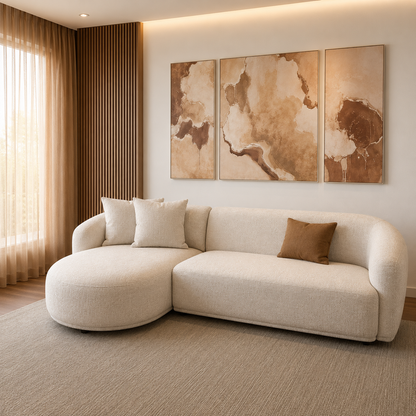 Desert Flow - Trio Set - White Framed Canvas - 200 x 120cm