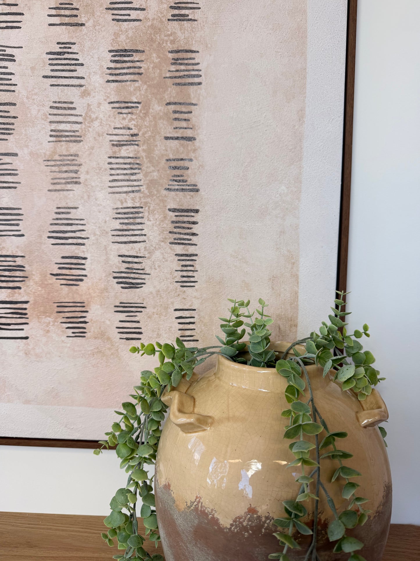 Earth Rhythm - Stretched Canvas with Oak Natural Frame - 120 x 120cm