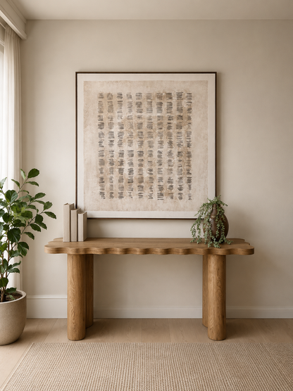 Earth Rhythm - Stretched Canvas with Oak Natural Frame - 120 x 120cm