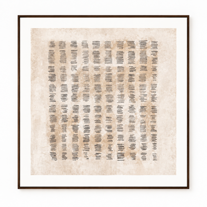 Earth Rhythm - Stretched Canvas with Oak Natural Frame - 120 x 120cm