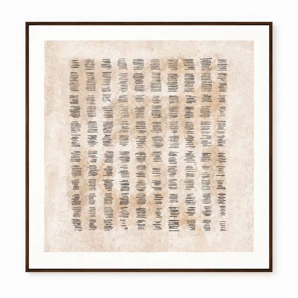 Earth Rhythm - Stretched Canvas with Oak Natural Frame - 120 x 120cm
