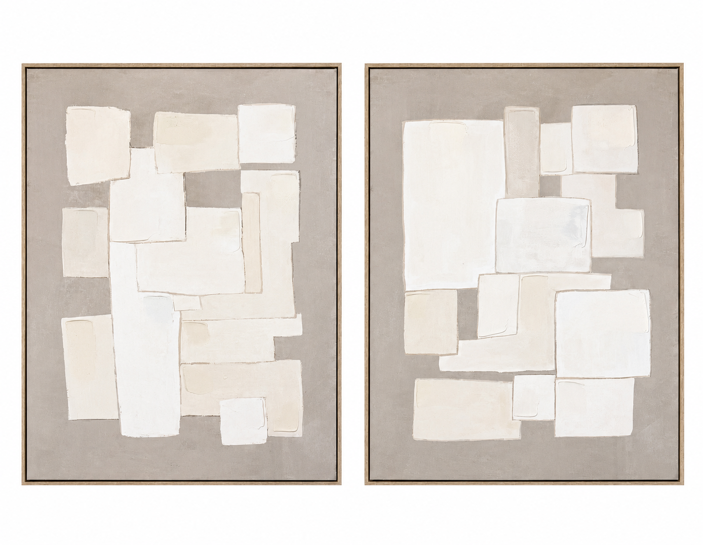 Form & Balance - Duo Set Framed Canvas - Oak frame - LARGE 160 x 200cm