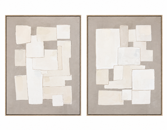 Form & Balance - Duo Set Framed Canvas - Oak frame - LARGE 160 x 200cm