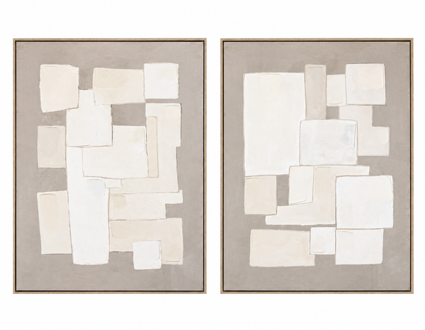 Form & Balance - Duo Set Framed Canvas - Oak frame - LARGE 160 x 200cm
