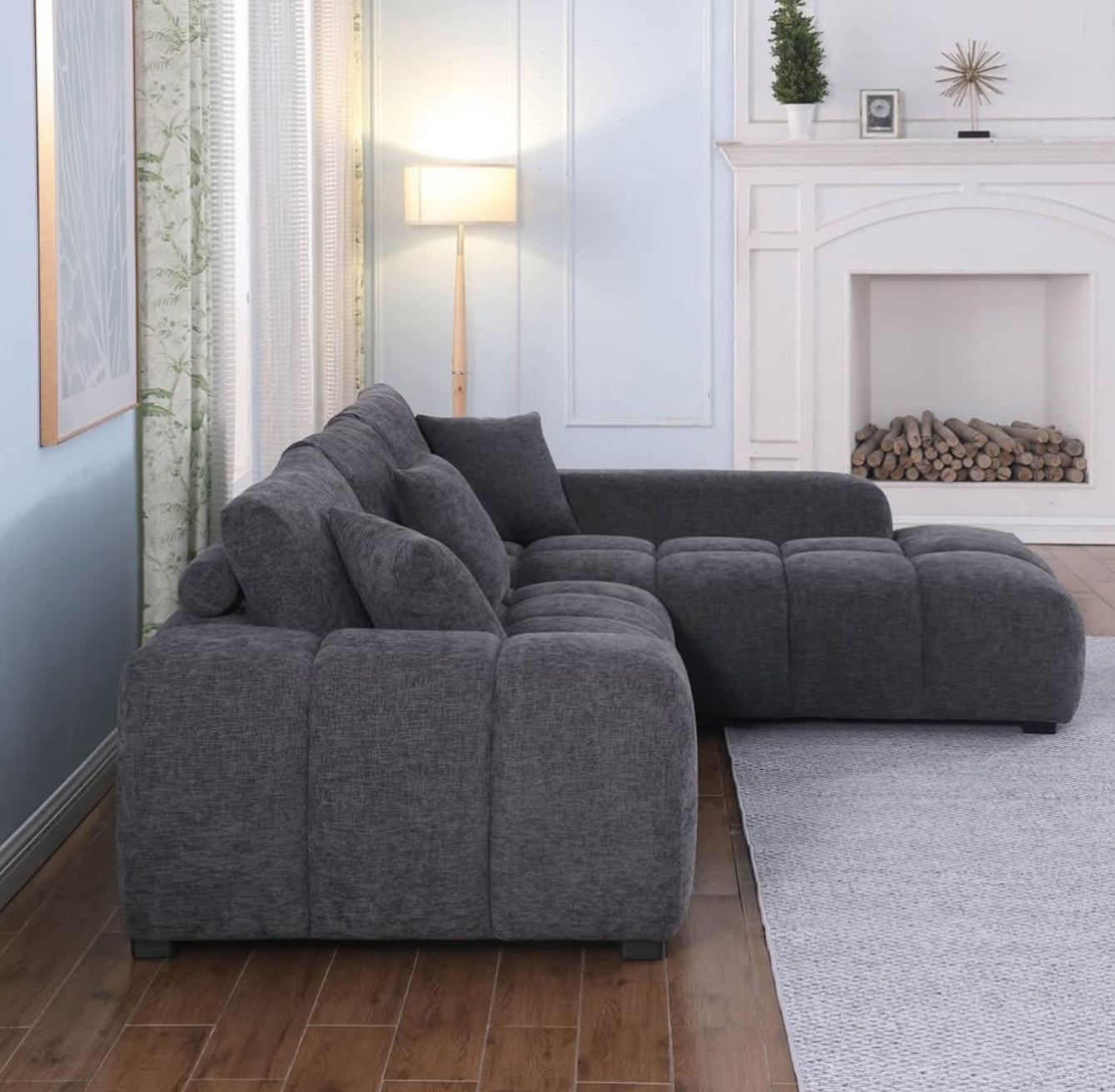 Sophia Chaise Sofa - Charcoal