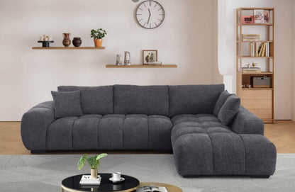 Sophia Chaise Sofa - Charcoal