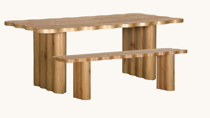 Waves Collection - Timber Natural Bench Seat Ottoman