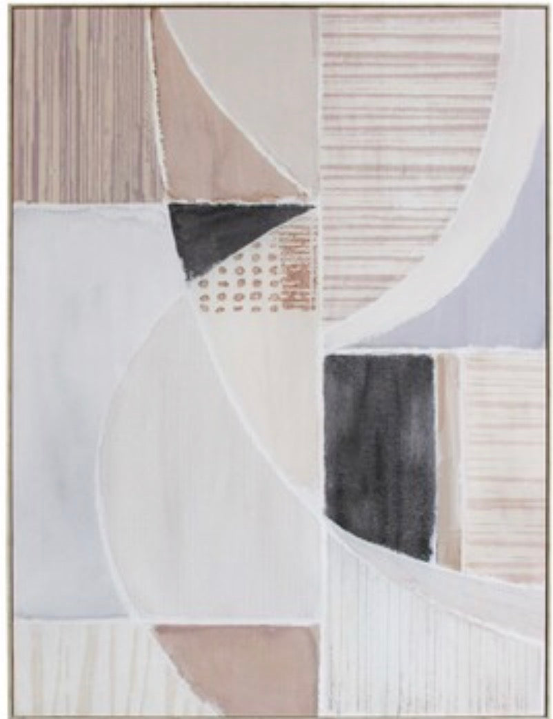 Abstract Framed Caramels Stretched Canvas - 90x120cm
