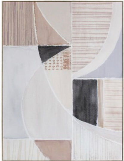 Abstract Framed Caramels Stretched Canvas - 90x120cm