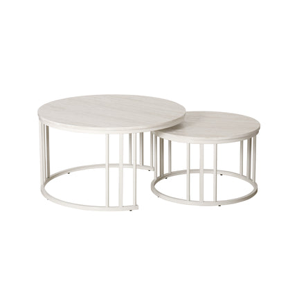 PRE ORDER - Mainstay Nesting Coffee Tables – Marble White
