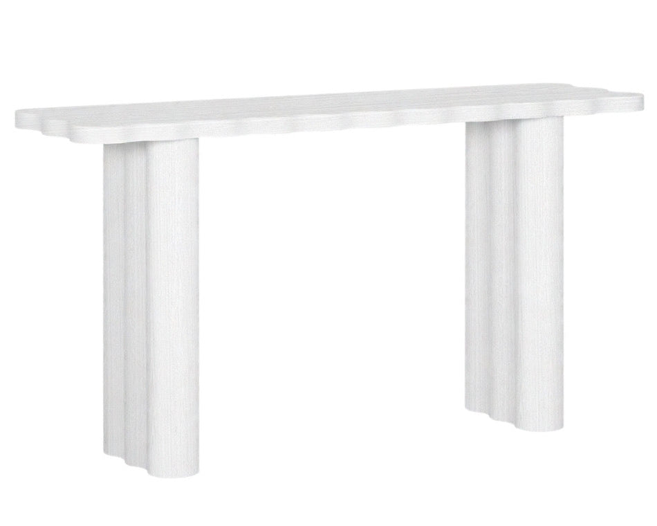 Waves Collection - Timber White Accent Table