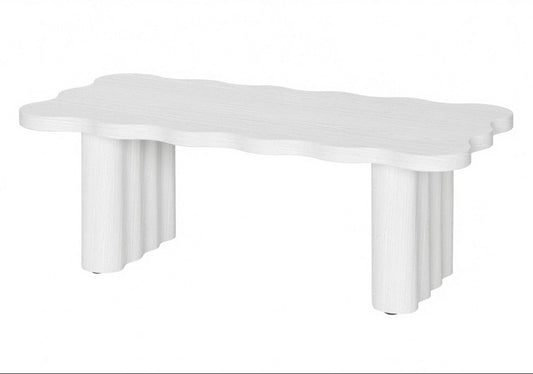 Waves Collection - Timber Image White Coffee Table - WHITE