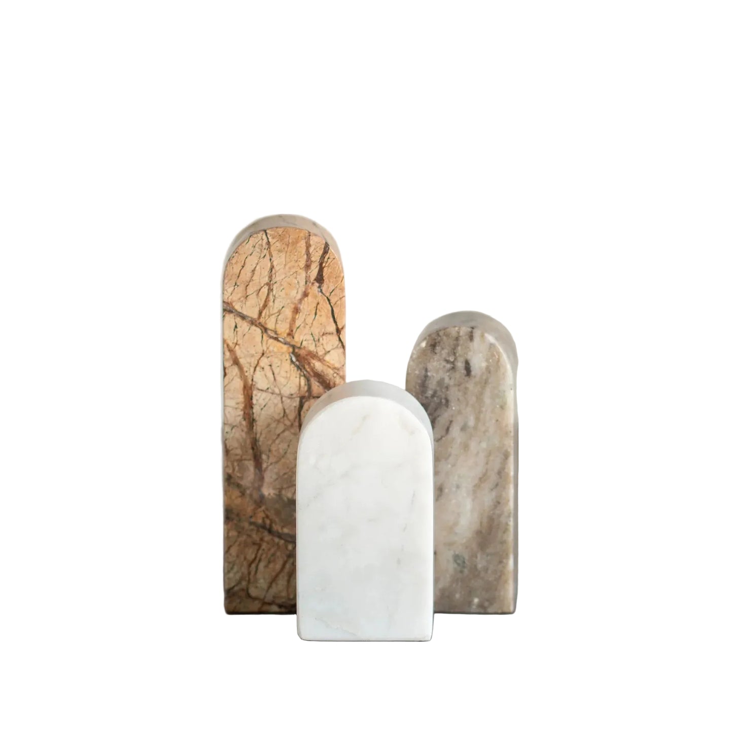 Marble 3 piece arched sculptures