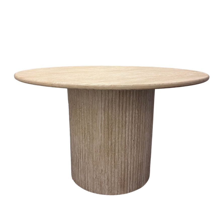 Dash Travertine Style Round Dining Table - 120cm