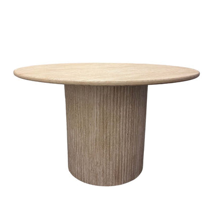 Dash Travertine Style Round Dining Table - 120cm