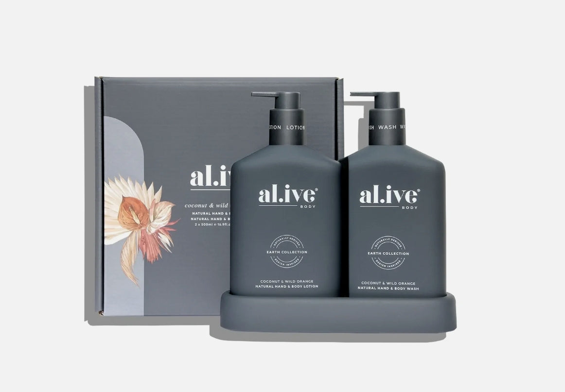 Al.ive Wash & Lotion Duo - Coconut & Wild Orange Tester - Charcoal