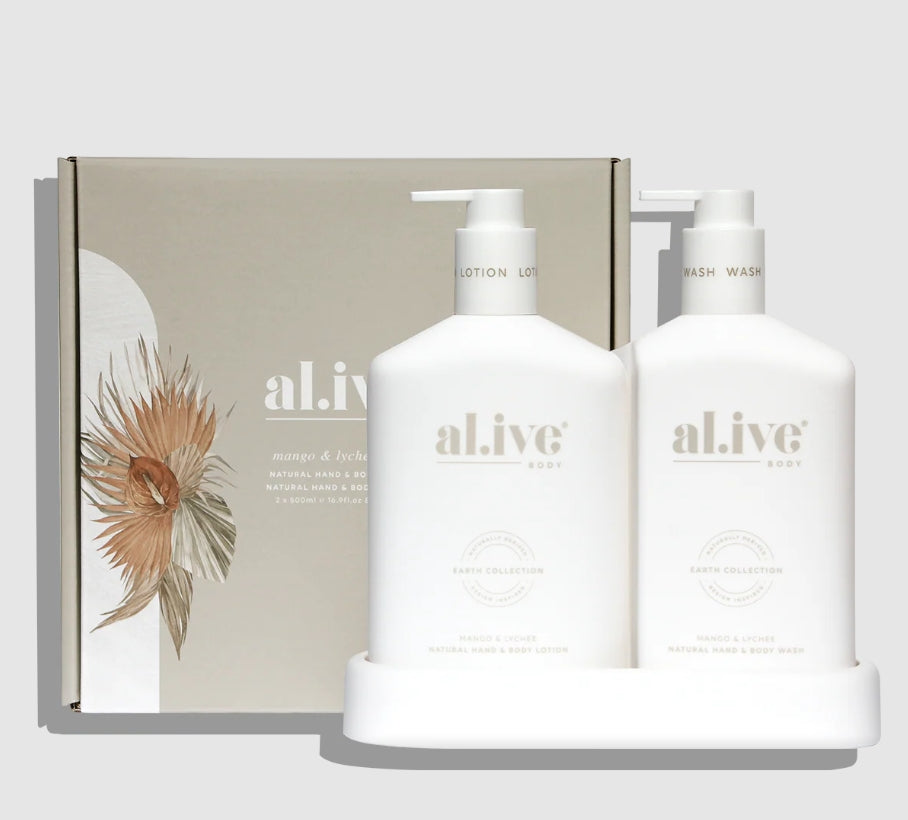 Al.ive Wash & Lotion Duo - Mango & Lychee Tester - White