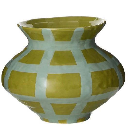 Eden Check Vase Blue Check
