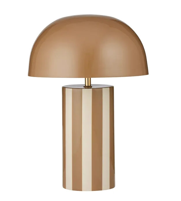 Stripe Raya Metal Lamp Brown/Ivory