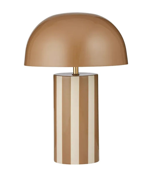 Stripe Raya Metal Lamp Brown/Ivory