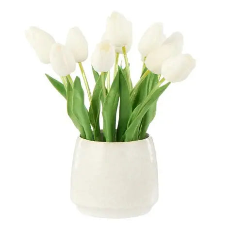 Tulip Bunch- Gianna Pot (White)