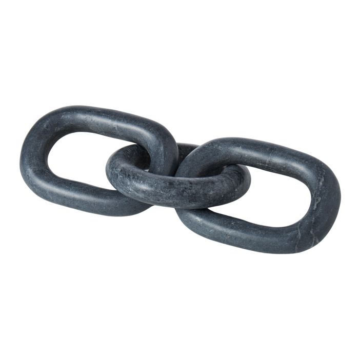 Display Marble Chain Sculpture Black 36x10x2.5cm image 0